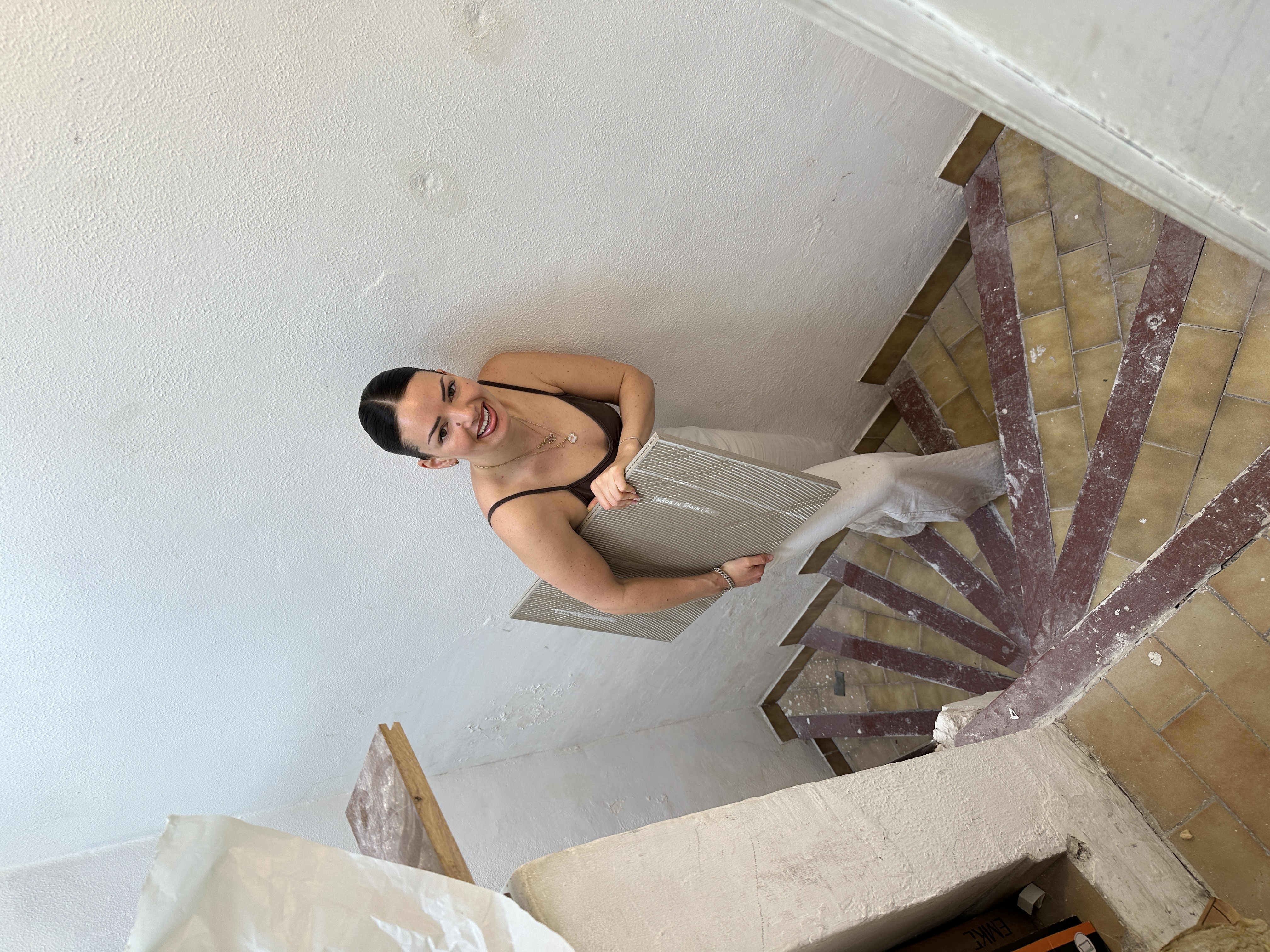 Estelle sur un chantier