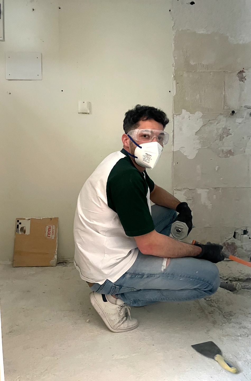 Vincent sur un chantier